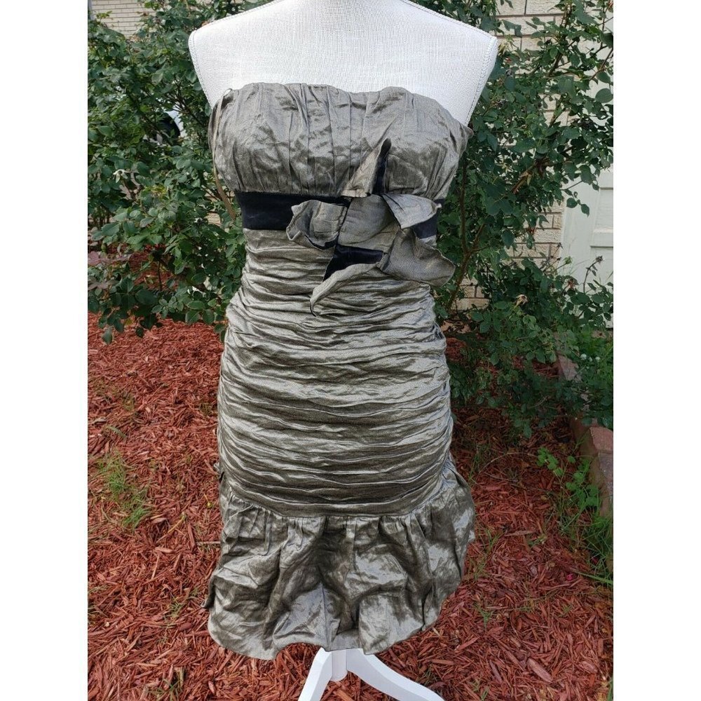 BCBG MAXAZRIA Cocktail Dress Strapless Rouched Holiday New Year's Party